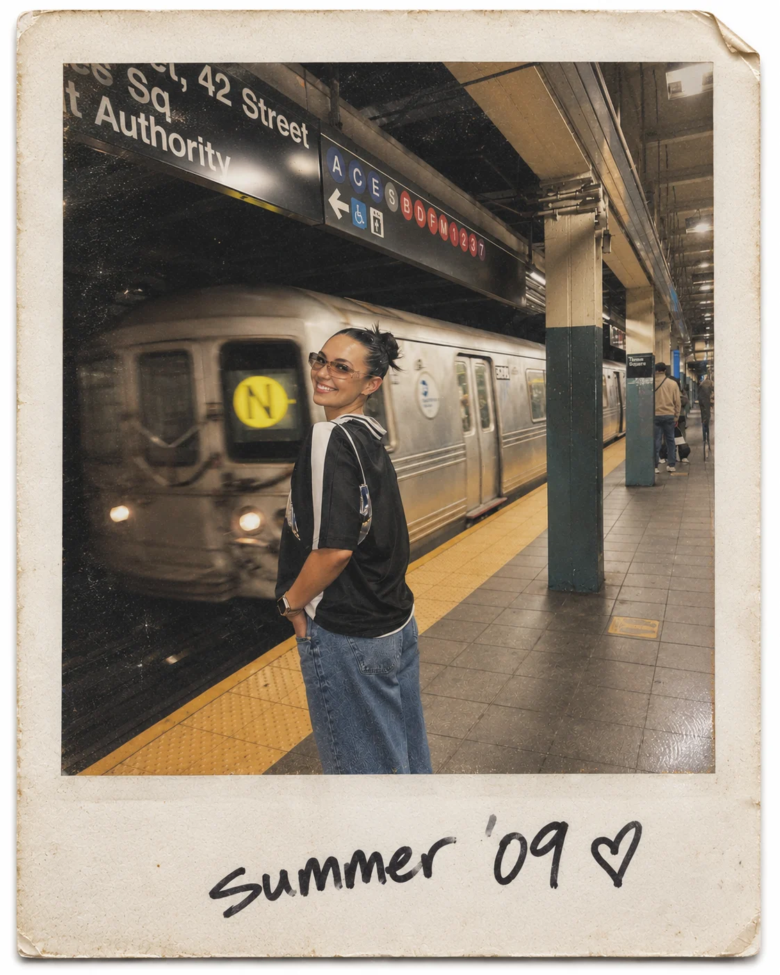 Photograph presented as a vintage instant-film print with handwriting